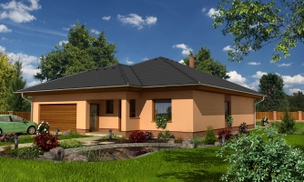 projekt bungalovu s dvojgarážou